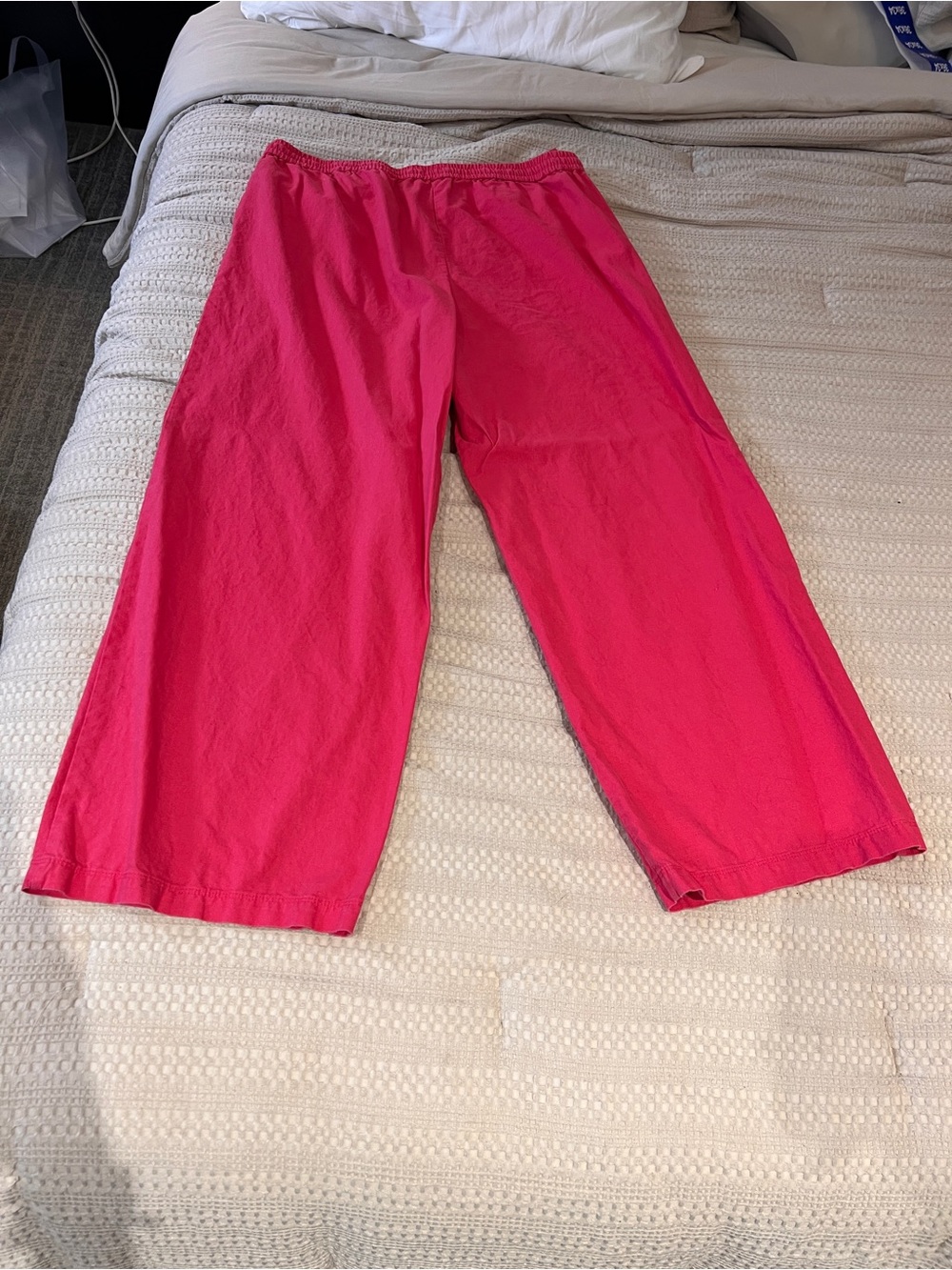 J. Crew Hot Pink Linen Blend Wide Leg Pants - Picture 9 of 10